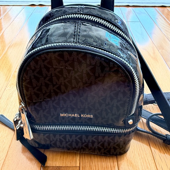 Michael Kors Black Rhea Patent Mini Backpack main image 6